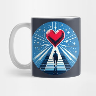 8-Bit Heart Adventure - Retro Pixel Love Quest Design Mug